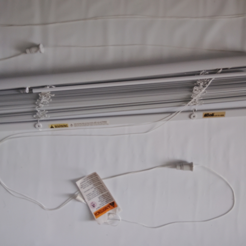 White Cordless Room Darkening Vinyl Mini Blinds with 26.1/2" in. W x 46"